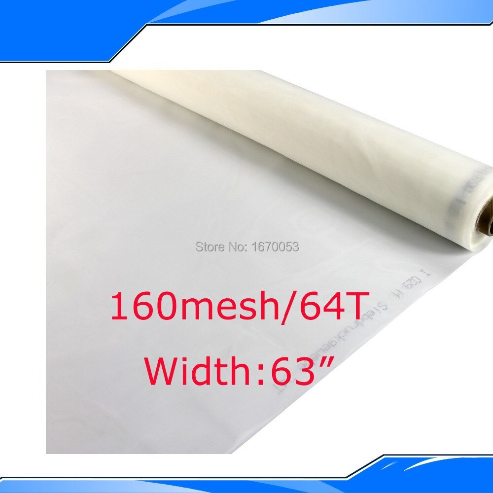 160 메쉬/64 t 40um 165 cm 화이트 무료 배송 monofilament 폴리 에스터 스크린 인쇄 메쉬